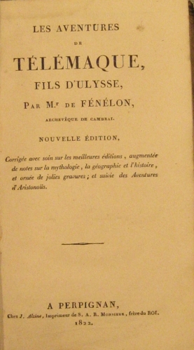 Portada de Les Aventures De T�l�maque, Fils D' Ulysse. - Fenelon