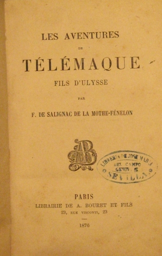 Portada de Les Aventures De T�l�maque - F�nelon