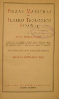 Portada de libro Piezas Maestras Del Teatro Teologico Espa�ol. Tomo I: Autos...