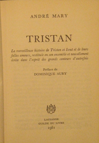 Portada de Tristan - Andr� Mary