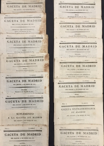 Portada de Gaceta De Madrid. Enero De 1816