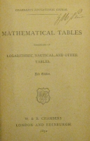 Portada de libro Mathematical Tables consisting of Logarithmic, Nautical, and Other...