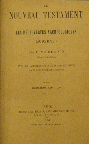 Portada de Le Nouveau Testament, et les Decouvertes Archeologiques modernes - Vigouroux