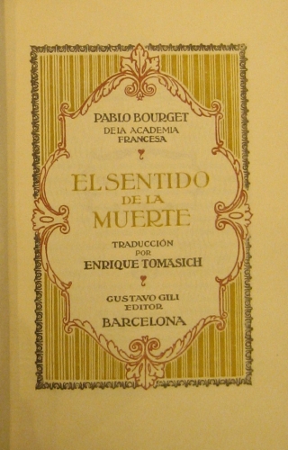 Portada de El Sentido De La Muerte - Pablo Bourget