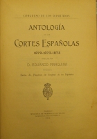 Portada de libro Antolog�a De Las Cortes Espa�olas 1872-1873-1874
