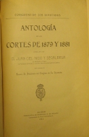 Portada de libro Antologa De Las Cortes Desde 1879 y 1881