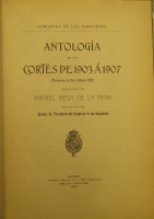 Portada de libro Antologa De Las Cortes De 1903 a 1907. Primeras De D. Alfonso XIII