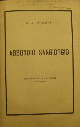 Portada de Abbondio Sangiorgio, commemorazione - B.E. Maineri