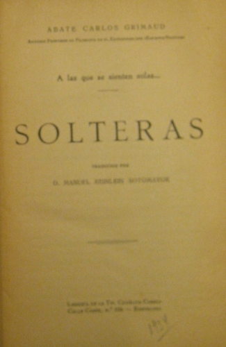 Portada de Solteras - Carlos Grimaud