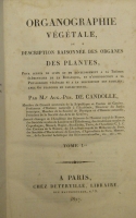 Portada de libro Organographie Vgtale Ou Description Raisonne Des Organes Des...