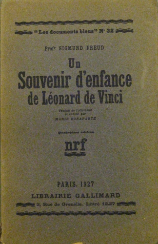 Portada de Un souvenir d' enfance de Leonard de Vinci.  - Sigmund Freud
