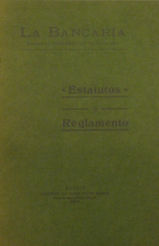 Portada de La Bancaria. Sociedad Cooperativa De Consumo. Estatutos y Reglamento.