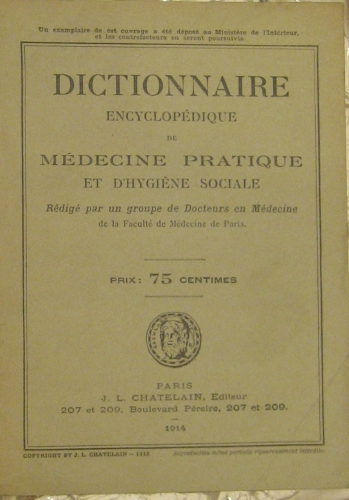 Portada de Dictionnaire Encyclop�dique De M�decine Pratique Et D' Hygiene Sociale