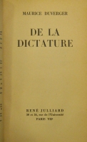 Portada de libro De La Dictature