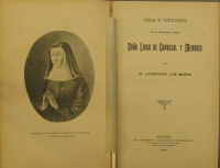 Portada de libro Vida y Virtudes De La Venerable Virgen Do�a Luisa De Carvajal y...