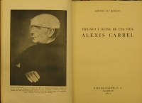 Portada de libro Triunfo y Ruina De Una Vida. Alexis Carrel.