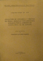 Portada de libro Colecci�n de Ceramica y Objetos de Piedra Indigenas costarricenses,...