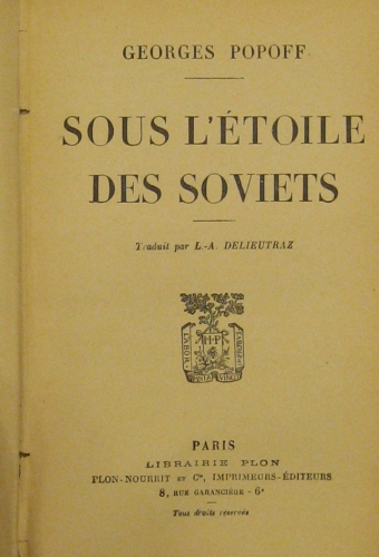 Portada de Sous L'�toile Des Soviets - Georges Popoff