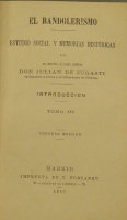 Portada de libro El Bandolerismo. Estudio Social y Memorias Hist�ricas. Tomo III