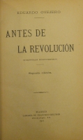 Portada de libro Antes De La Revolucin. Nuestras Costumbres
