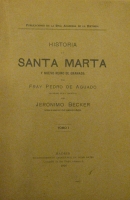 Portada de libro Historia de Santa Marta y Nuevo Reino de Granada