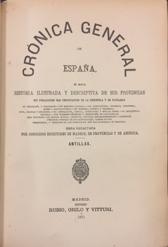 Portada de Cr�nica de Las Antillas. - Jacobo De La Pezuela