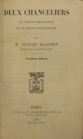 Portada de libro Deux Chanceliers, Le Prince Gortchakof et Le Prince De Bismarck