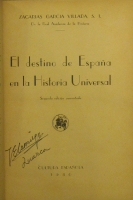 Portada de libro El Destino De Espa�a En La Historia Universal