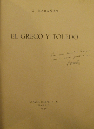 Portada de El Greco y Toledo - G. Mara�on