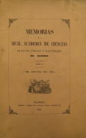 Portada de libro Memorias De La Real Academia De Ciencias Exactas, Fisicas y Naturales...