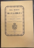 Portada de libro Real Decreto Espedido Por S.M. (Isabel II) La Reina N.S. En 22 De Mayo...
