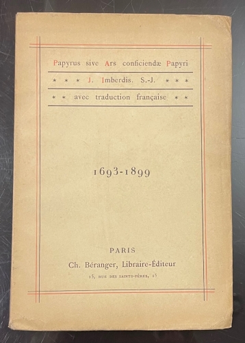 Portada de Papyrus Sive Ars Conficiendae Papyri. Le Papier Ou L'Art De Fabriquer Le Papier - J. Imberdis