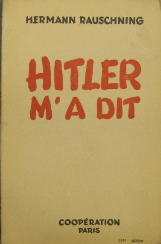 Portada de Hitler M' A Dit. Confidences Du F�hrer Sur Son Plan De Conqu�te Du Monde - Hermann Rauschning