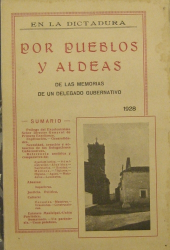 Portada de En La Dictadura. Por Pueblos y Aldeas. De Las Memorias De Un Delegado Gubernativo - E. T. L.