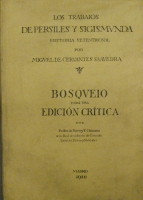Portada de libro Los Trabajos de Persiles y Sigismunda, bosquejo para una edici�n...
