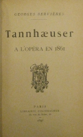 Portada de libro Tannhaeuser a L'Opera en 1861