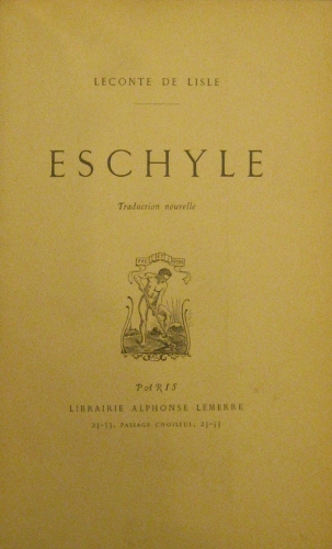 Portada de Eschyle - LeConte de Lisle