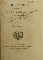 Portada de libro Collezione delle commedie. Tomo Octavo: Burla retrocessa, I rusteghi,...