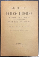 Portada de libro Recuerdos Pol�ticos, Hist�ricos De Espa�a y Del Extranjero y Algunos...