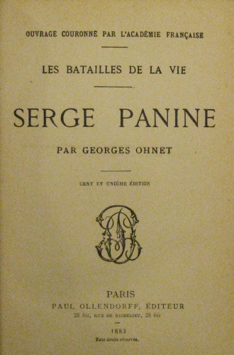 Portada de Les Batailles de la vie. Serge Panine. - Georges Ohnet