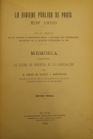 Portada de libro La Higiene P�blica De Par�s En 1900. Con Un Arsenal De Los Aparatos De...