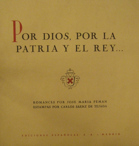 Portada de Por Dios, por la Patria y el Rey - J. M� Peman