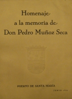 Portada de libro Homenaje a la memoria de Don Pedro Mu�oz Seca. 