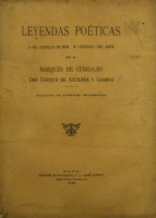 Portada de libro Leyendas poeticas. I el Castillo de Mos. II Leyendas del Amor