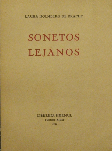 Portada de Sonetos Lejanos. - Laura Holmberg de Bracht