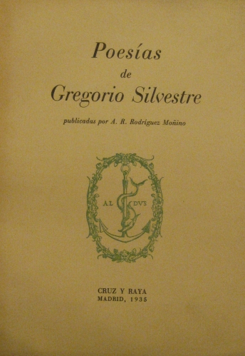 Portada de Poesias de Gregorio Silvestre. - Gregorio Silvestre