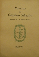 Portada de libro Poesias de Gregorio Silvestre.
