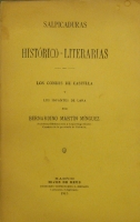 Portada de libro Salpicaduras Hist�rico Literarias. Los Condes De Castilla y Los...