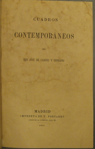 Portada de Cuadros Contempor�neos - Jos� De Castro y Serrano