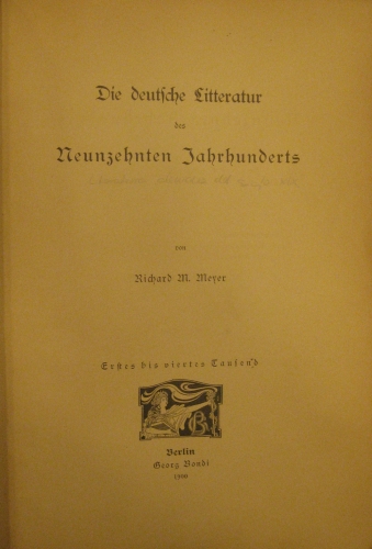 Portada de Die Deutsche Litteratur Des Neunzehnten  Jahrhunderts - R. Meyer